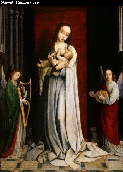 Gerard David Madonna and Child with Two Music Making Angels